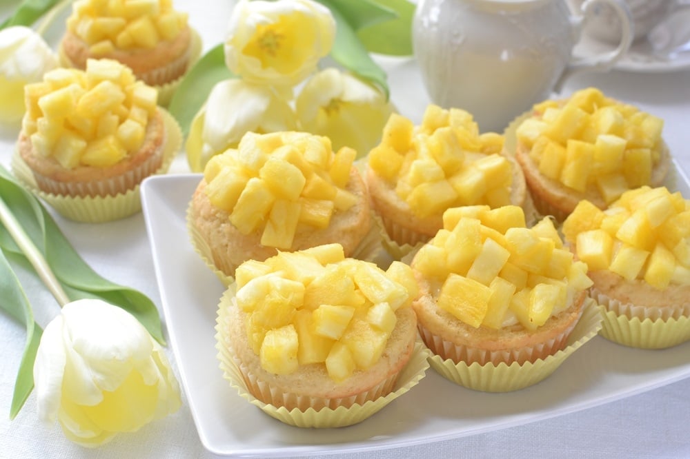 Mimose all'ananas, deliziosa ricetta muffin Vallé Italia